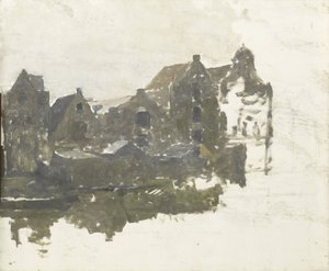 アムステルダム、プリンセネイランドの Teertuinen の倉庫 作： George Hendrik Breitner