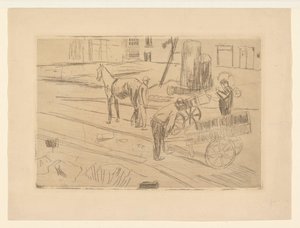 アムステルダムの建設現場 Sint Agnietenstraat での作業 作： George Hendrik Breitner
