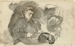座る男の子 作： George Hendrik Breitner