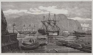 カナダの木材貿易、ケベック州の木材入り江 作： George Henry Andrews