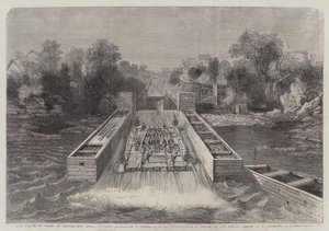 カナダのプリンスオブウェールズ、王立殿下、オタワのタイマースライドを下る 作： George Henry Andrews