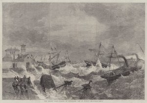 最近の強風、ダブリン湾のキングスタウンの残骸 作： George Henry Andrews