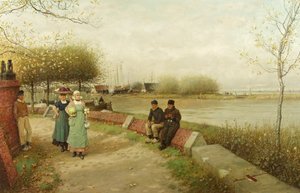 賛辞の交換 - 北オランダ、マイデン 1881年頃 （油彩・キャンバス