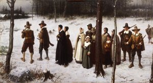 1867年に教会に行く巡礼者