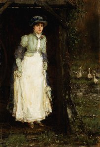 春のにわか雨、 作： George Henry Boughton