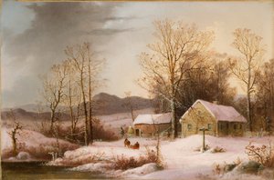 冬の農場 1860年 （油彩・キャンバス） 作： George Henry Durrie