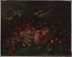 桃、ブドウ、さくらんぼ、c.1860-70（キャンバスに油彩）
