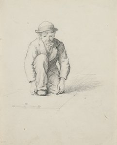 無題-ビー玉を弾く少年 作： George Henry Hall