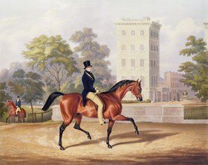 ハイドパークの馬に乗ったアングルシーの侯爵、J。ハリス作、80年、1847年（カラー彫刻）