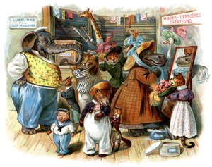 Train de plaisir "のイラスト！車内の動物たち 作： George Henry Thompson