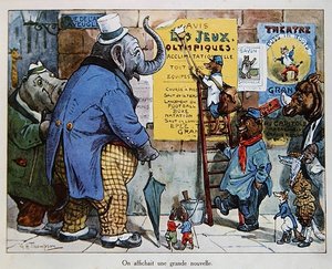 動物のオリンピック、1910年頃（カラーリソ） 作： George Henry Thompson