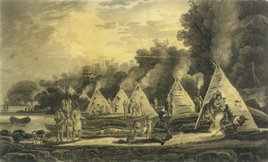 居住するインディアンの野営地、1807 作： George Heriot