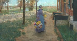 オランダのフラワー ガール、1887 年。 作： George Hitchcock