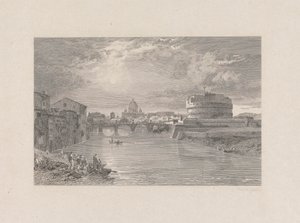 ローマ; タイバー川の橋と聖アンジェロの城 作： George Hollis