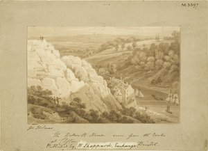 クリフトン・ロックスから見たホットウェル・ハウス 1815年頃 （鉛筆・水彩・紙 作： George Holmes