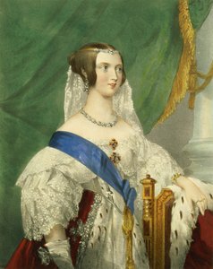 彼女の最も優雅な女王、ビクトリア女王（1819-1901）がジェームズヘンリーリンチによって彫刻された（fl.1815-68） 作： George Howard