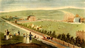 「アイルランドのロイヤル ブライトン ガーデンでのクリケット、1830 年頃」、1947 年。 作： George Hunt
