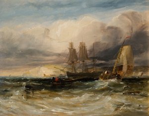 テムズ川沿い - ティルベリー フォート、1840 年。 作： George Hyde Chambers