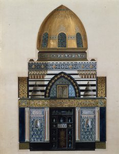 レイトンハウスのアラブホールのデザイン、ロンドン、1880年（WC、ガッシュ）