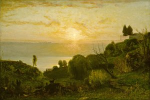 アルバノ湖、日没、c。 1874年。 作： George Inness