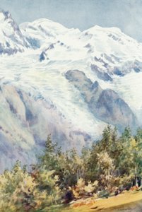 ラスキンストーンからのモンブラン（カラーリトグラフ 作： George Jackson Flemwell