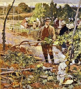 The Gleaners」（鉛筆、水彩、紙） 作： George John Pinwell