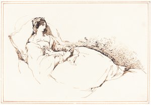 クッションに寄りかかる女性 作： George Jones