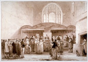 ギルドホール チャペルの内部ビュー、ロンドン市、1817 年 作： George Jones