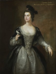 レディ・シャーロット・ボイル（クリフォード男爵夫人、ハーティントン侯爵夫人）の肖像、1748-56年頃（油彩・キャンバス 作： George Knapton