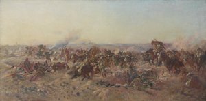 Beersheba でのオーストラリアの軽馬の突撃 作： George Lambert
