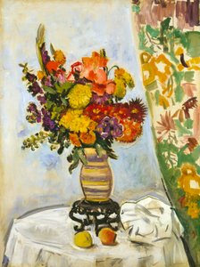 中国の花瓶の花（油彩・キャンバス） 作： George Leslie Hunter