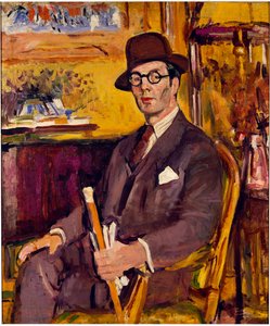 マラッカ杖、ダンカンマクドナルドの肖像、Esq。、着席 作： George Leslie Hunter