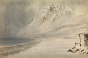 Penmaenmawr、北ウェールズの吹雪 作： George Lothian Hall