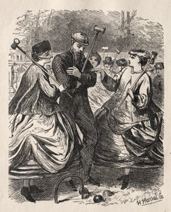 私たちのクロケットパーティー、1864年。 作： George Louis Palmella Busson Du Maurier