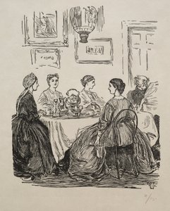年次質問-どこへ行こうか、1865年。 作： George Louis Palmella Busson Du Maurier