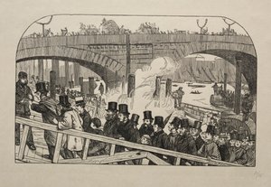 ロンドン橋の生活の流れ-橋の下、1863年。