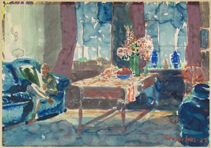 自画像：私のニューヨークのアパートのインテリア 作： George Luks