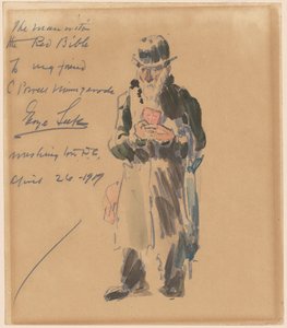 赤い聖書を持つ男 作： George Luks