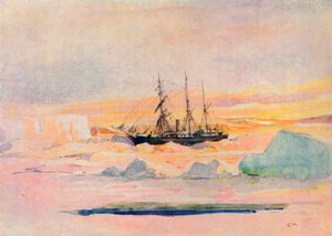シャクレトンの船、ニムロッド、マクマードサウンド、1909年、1912年 作： George Marston