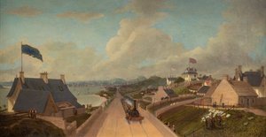 ダンディー・アンド・アーブロース鉄道の開通、1838年頃（キャンバスに油彩） 作： George McGillivray