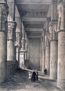 大神殿の内部、デンデラ、エジプト、1843 作： George Moore