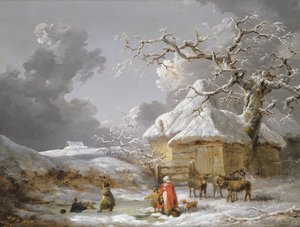 A Fall on the Ice（油彩・キャンバス