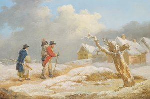 兵士の帰還」（油彩・パネル 作： George Morland