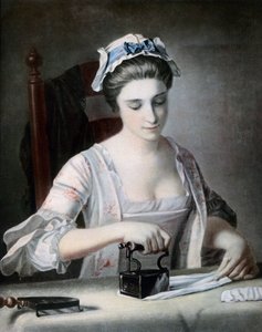 18世紀のアイロンがけメイド。 作： George Morland
