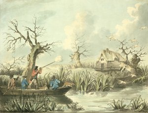 トマス・ローランドソン（1756-1827）によってエッチングされたダックシューティング、パブ。 J.ハリス、1789年（カラーエッチング）（125725-27も参照） 作： George Morland