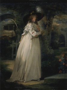 庭の少女の肖像 作： George Morland