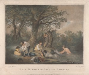 4個セット：男の子の入浴 作： George Morland