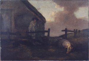 豚飼い（キャンバスに油彩） 作： George Morland