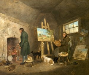 彼のスタジオのアーティストと彼の男のギブス、1802
