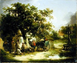 The Bell Inn, Kilburn（油彩・キャンバス 作： George Morland